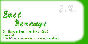 emil merenyi business card