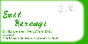 emil merenyi business card